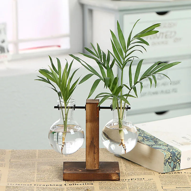 Wooden Hydroponic Vase