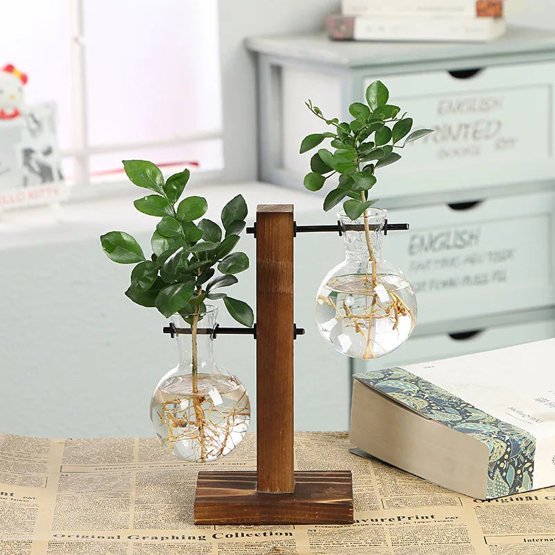 Wooden Hydroponic Vase