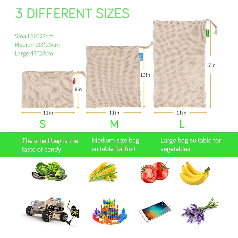 Cotton Mesh Produce Bags