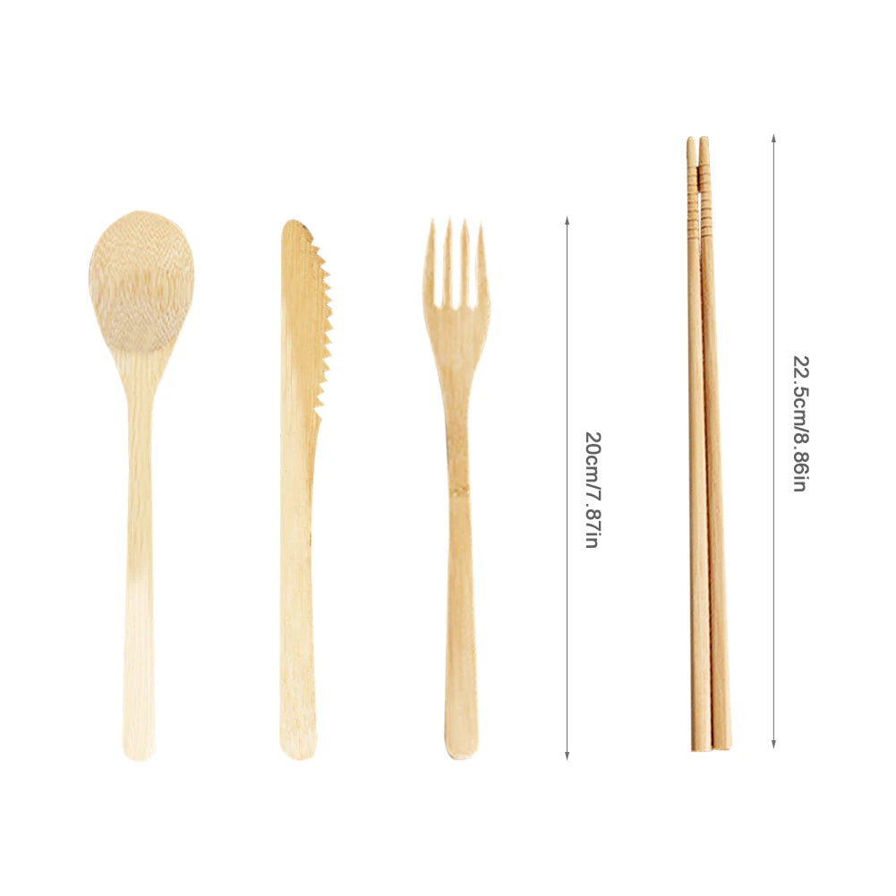 Bamboo Travel Cutlery Set