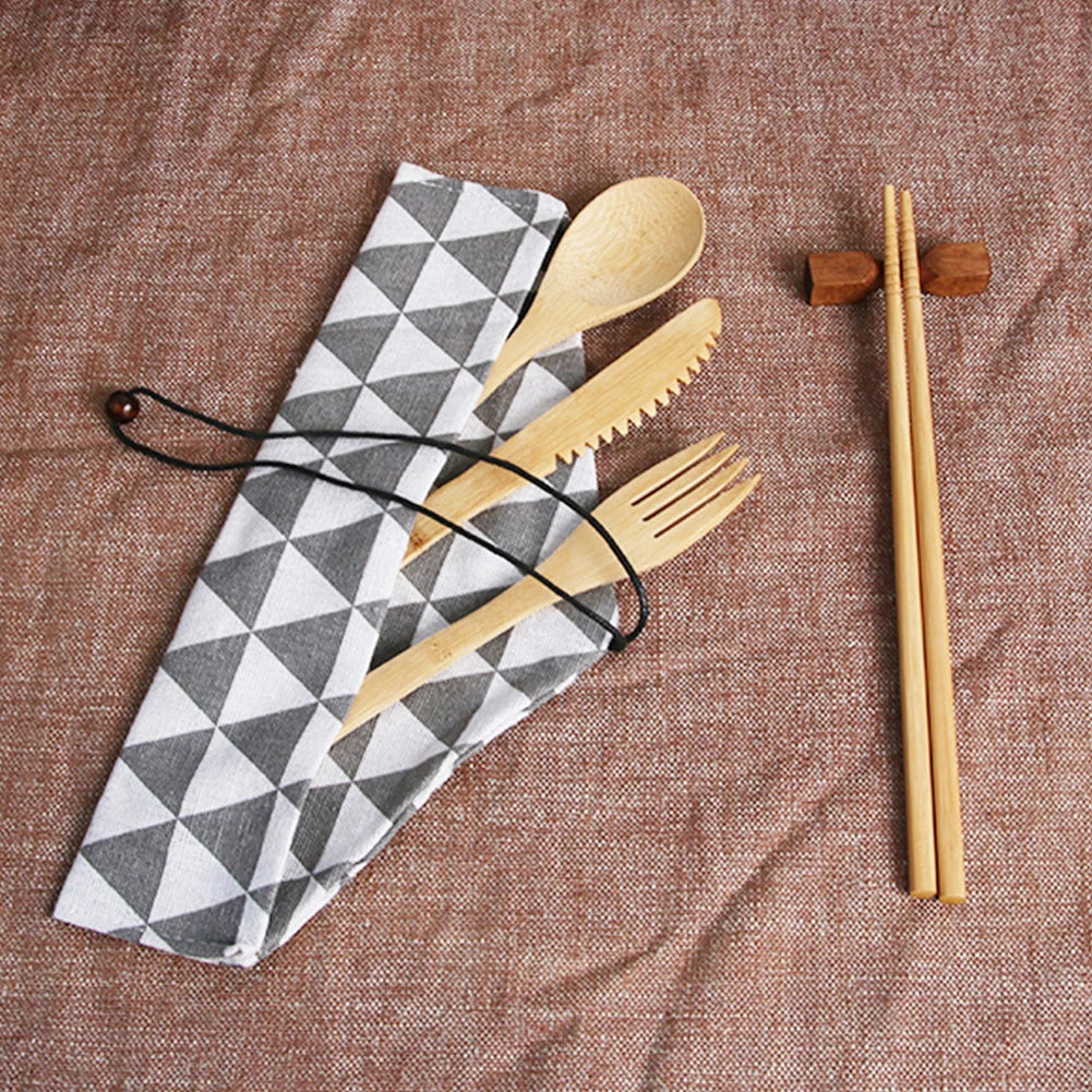 Bamboo Travel Cutlery Set