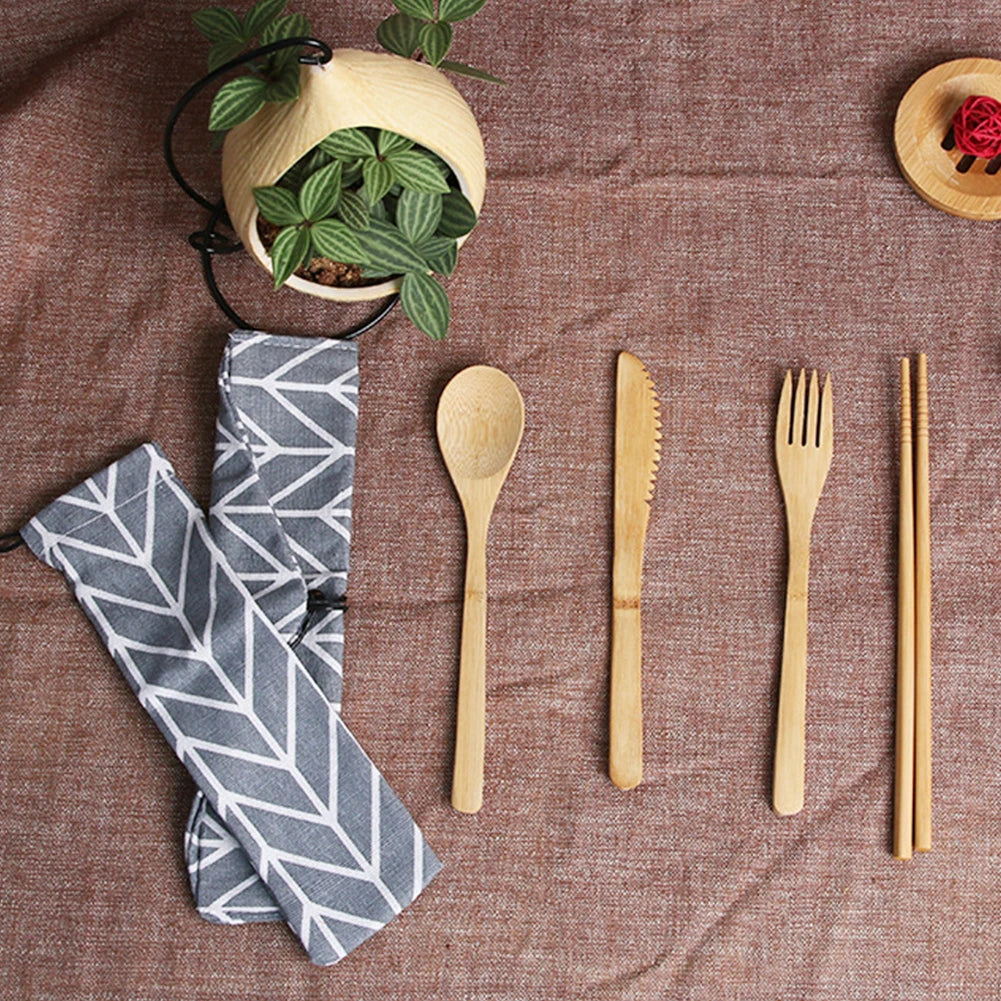 Bamboo Travel Cutlery Set