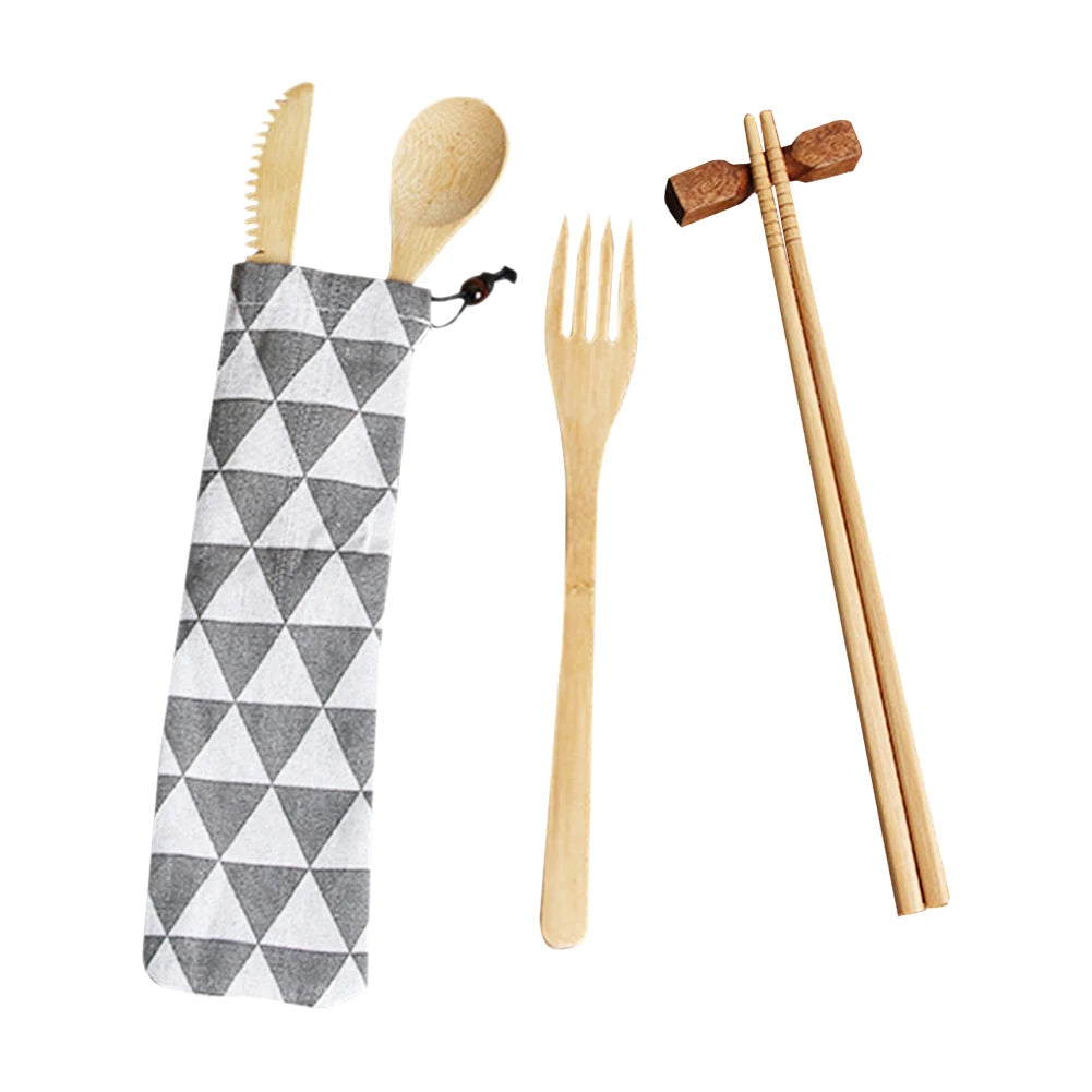 Bamboo Travel Cutlery Set